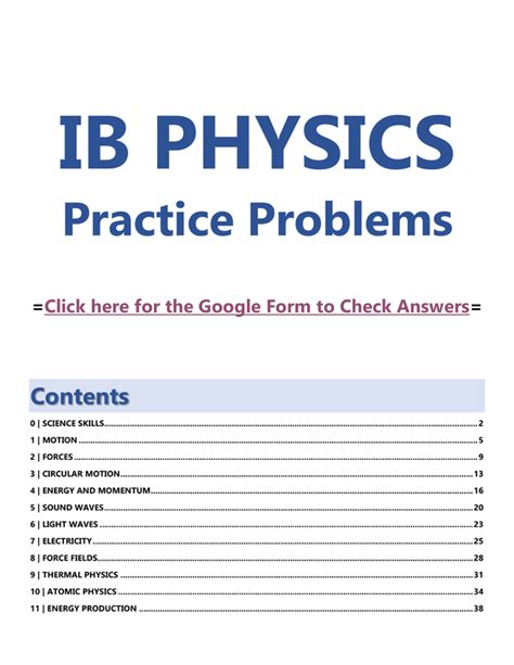 <b>Topic</b> 1: <b>Physics</b> and physical measurement 2 1. . Ib physics topic 8 questions pdf